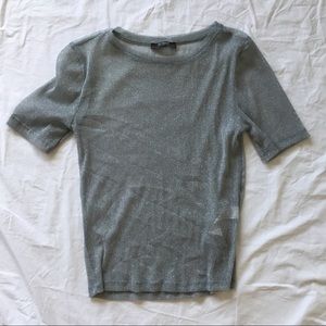 BOGO! Grey Sparkly Mesh Zara Tshirt Top
